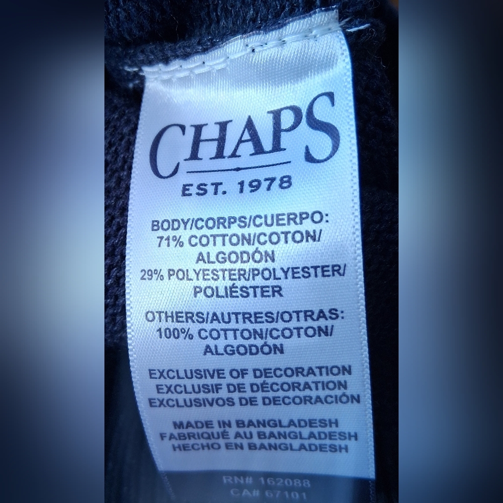 CHAPS NWT Mens Sweater, blue Crewneck, Sz M, MSRP $60 - Picture 5 of 8